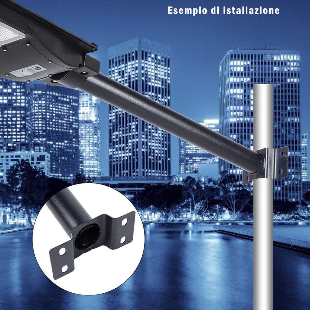 Staffa supporto per lampioni stradale da muro palo in metallo 45 cm - ambraled