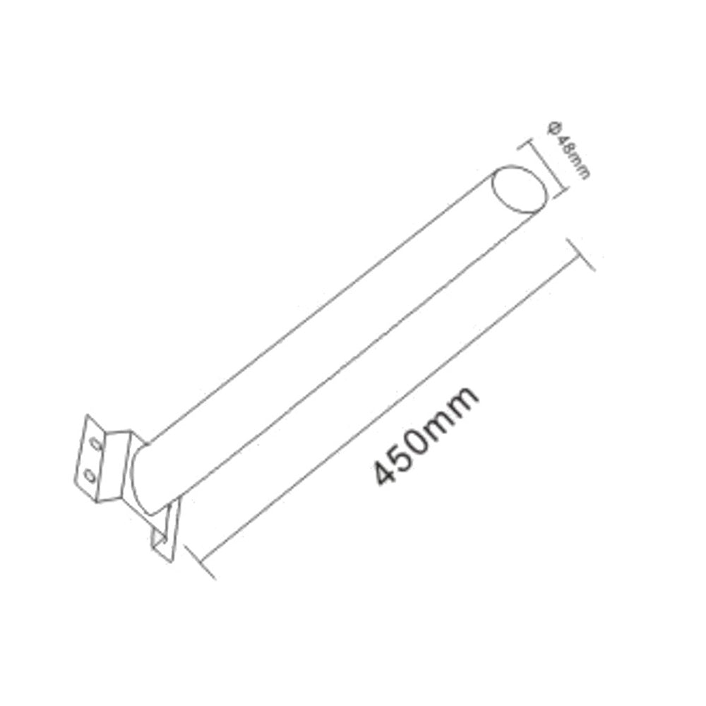Staffa supporto per lampioni stradale da muro palo in metallo 45 cm - ambraled
