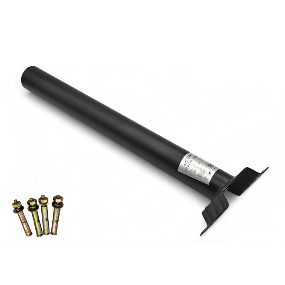 Staffa supporto per lampioni stradale da muro palo in metallo 45 cm - ambraled