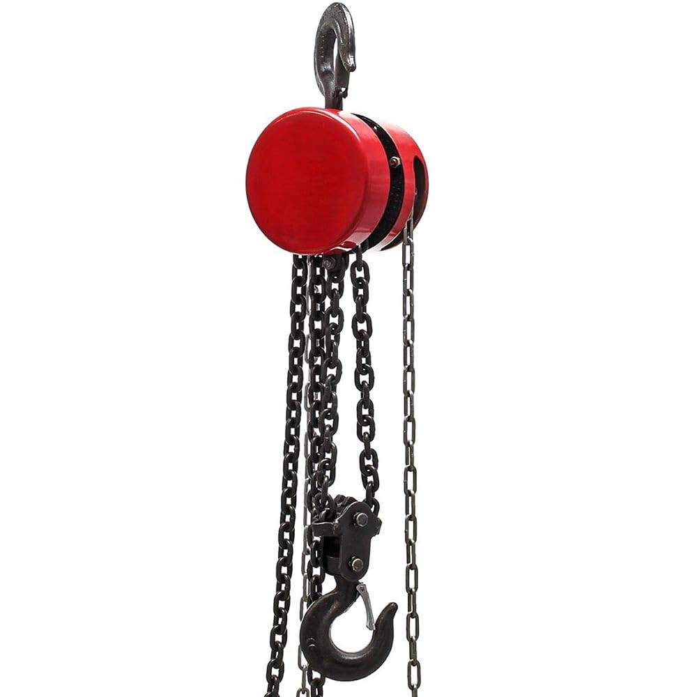 Paranco manuale catena 3 mt max 2 tonnellate gancio argano sollevatore - ambraled