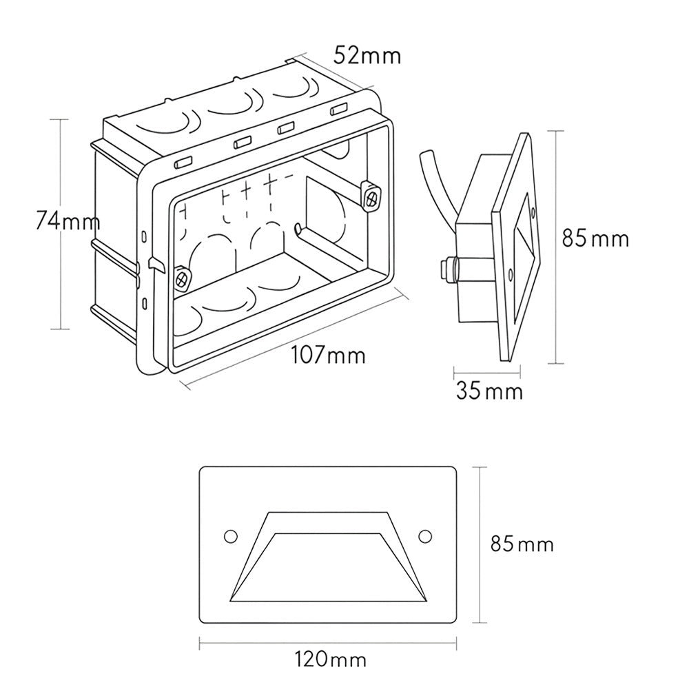 Faretto incasso per cassetta 503 segnapasso 3W CCT con switch IP65 - ambraled
