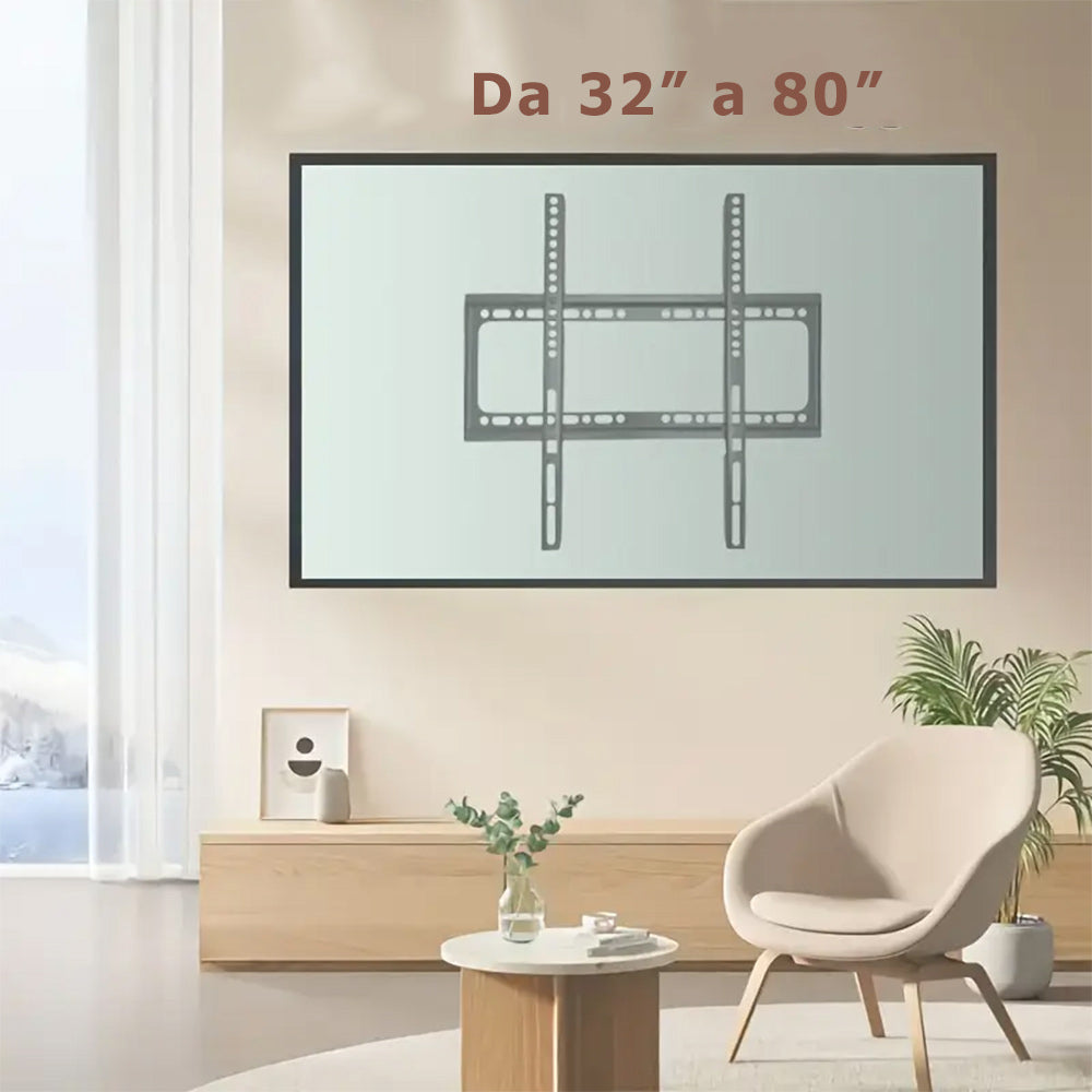 Staffa tv 32” - 80” supporto fisso attacchi vesa 200x200 600x500 mm - ambraled