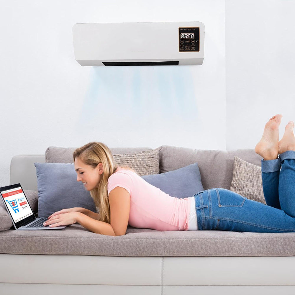 Termoconvettore aria calda fredda 1500W con telecomando caldo bagno - ambraled