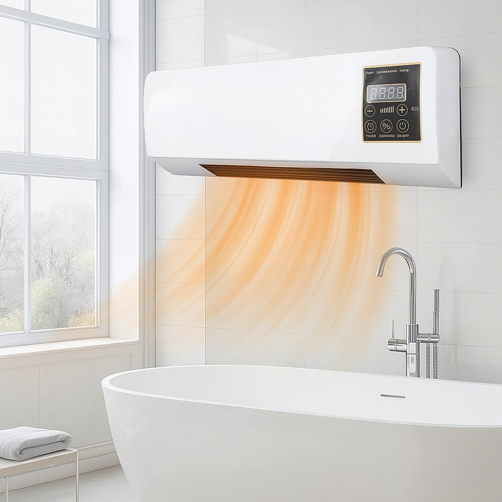 Termoconvettore aria calda fredda 1500W con telecomando caldo bagno - ambraled