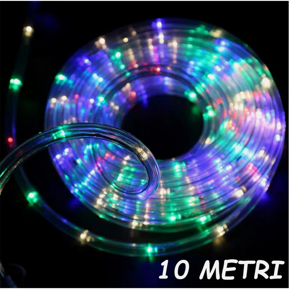 Tubo luminoso a led luci di natale multicolor rgb 8 modalità di giochi - ambraled
