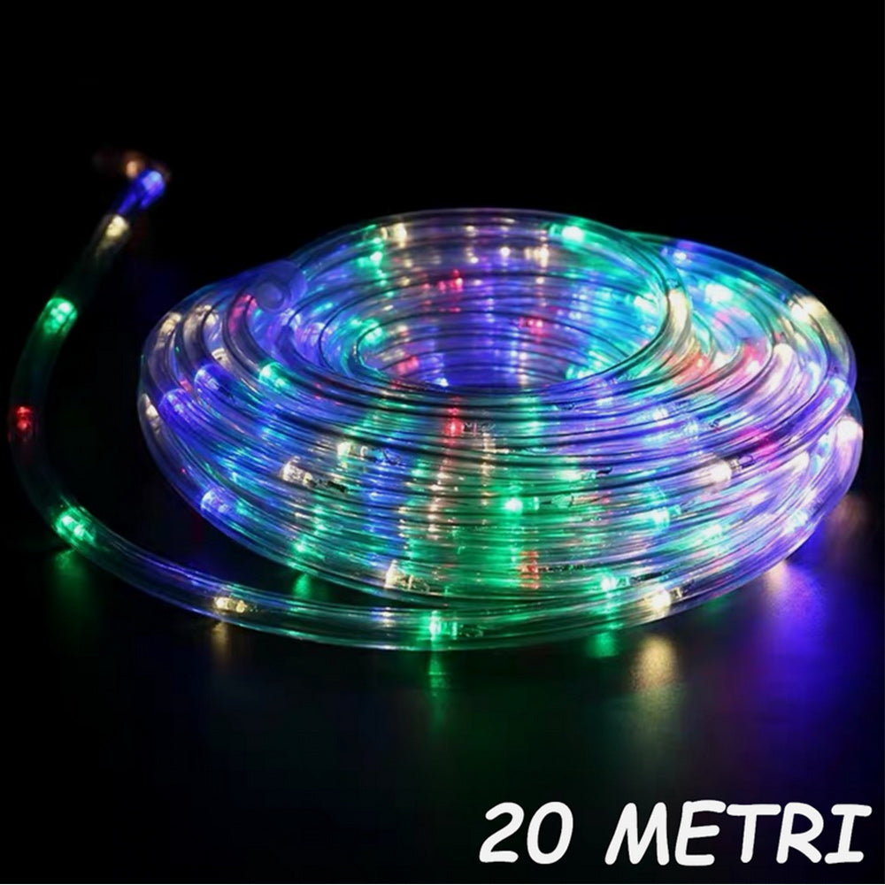 Tubo luminoso a led luci di natale multicolor rgb 8 modalità di giochi - ambraled