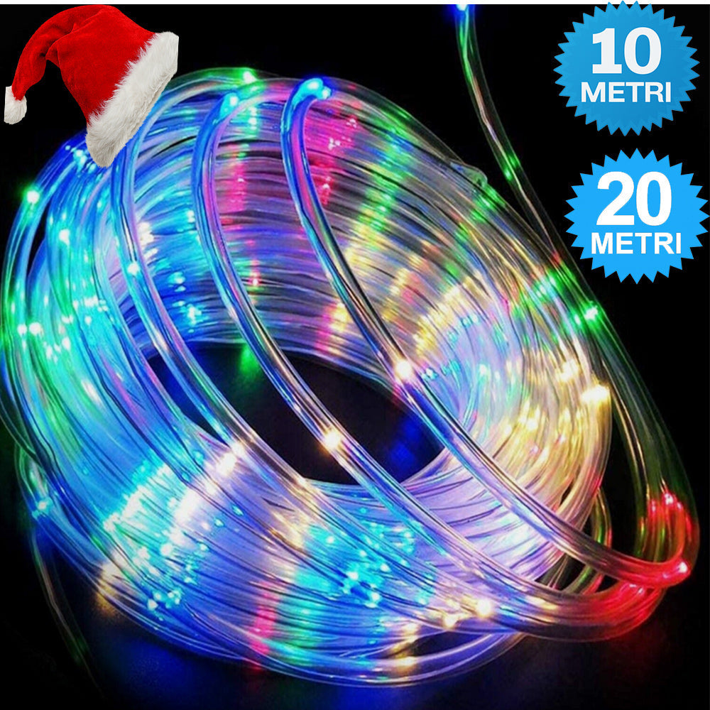Tubo luminoso a led luci di natale multicolor rgb 8 modalità di giochi - ambraled