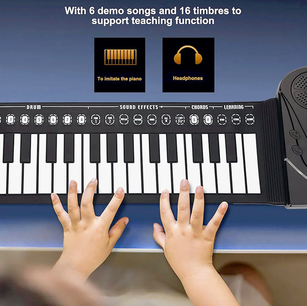 Tastiera musicale in silicone pieghevole 49 tasti con alimentazione USB - Portatile e pratica