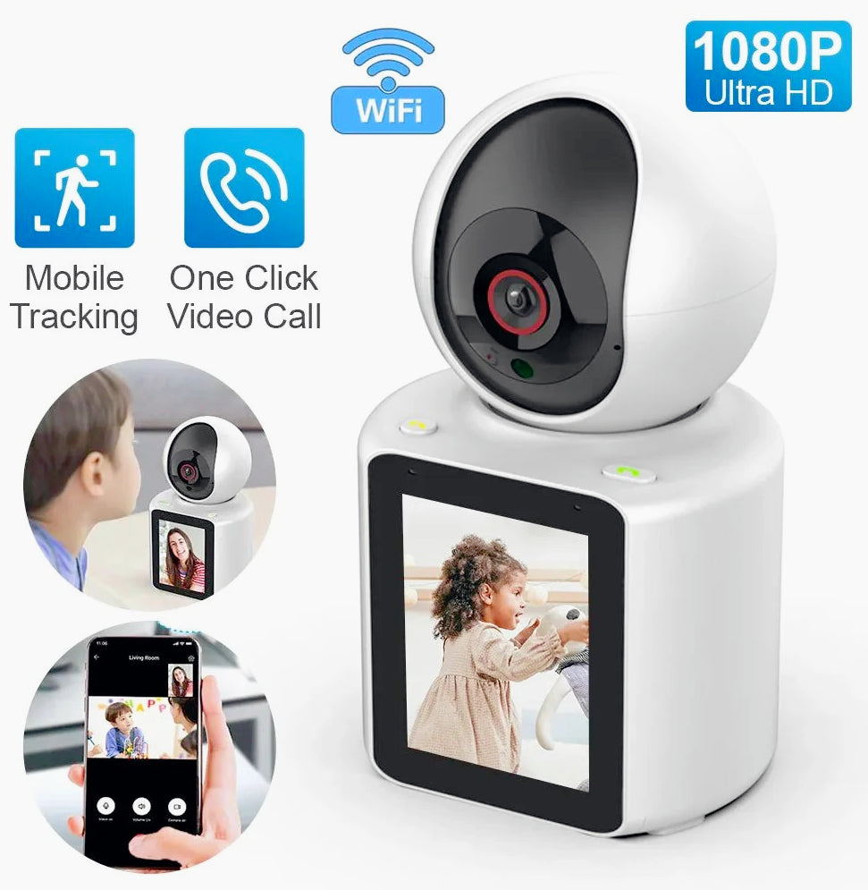 Telecamera Wi-Fi Full HD 1080P con monitor 2,8” e funzione videochiamata