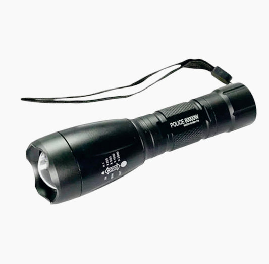 Torcia LED ricaricabile tattica – Alta potenza con zoom e attacco fucile