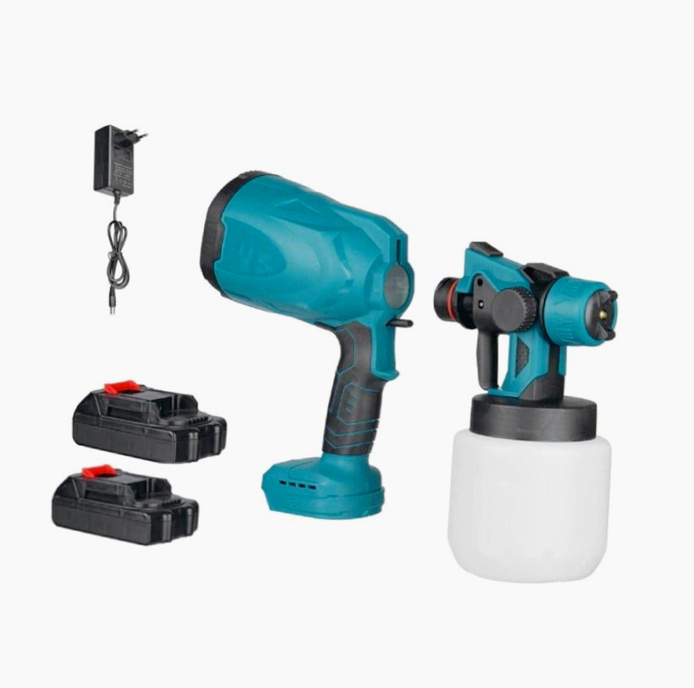 Pistola a spruzzo per vernici 2 batterie 48V – Serbatoio da 750 ml, verniciatura professionale senza cavi