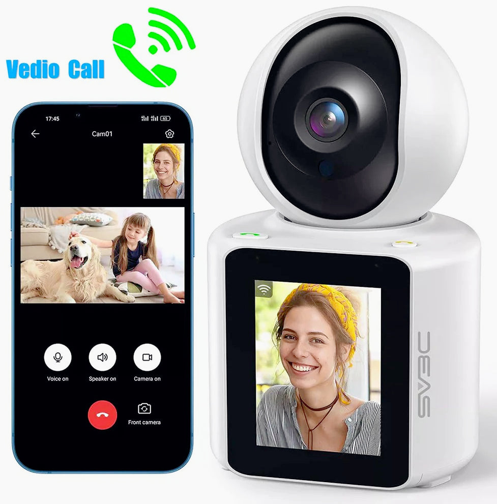 Telecamera Wi-Fi Full HD 1080P con monitor 2,8” e funzione videochiamata