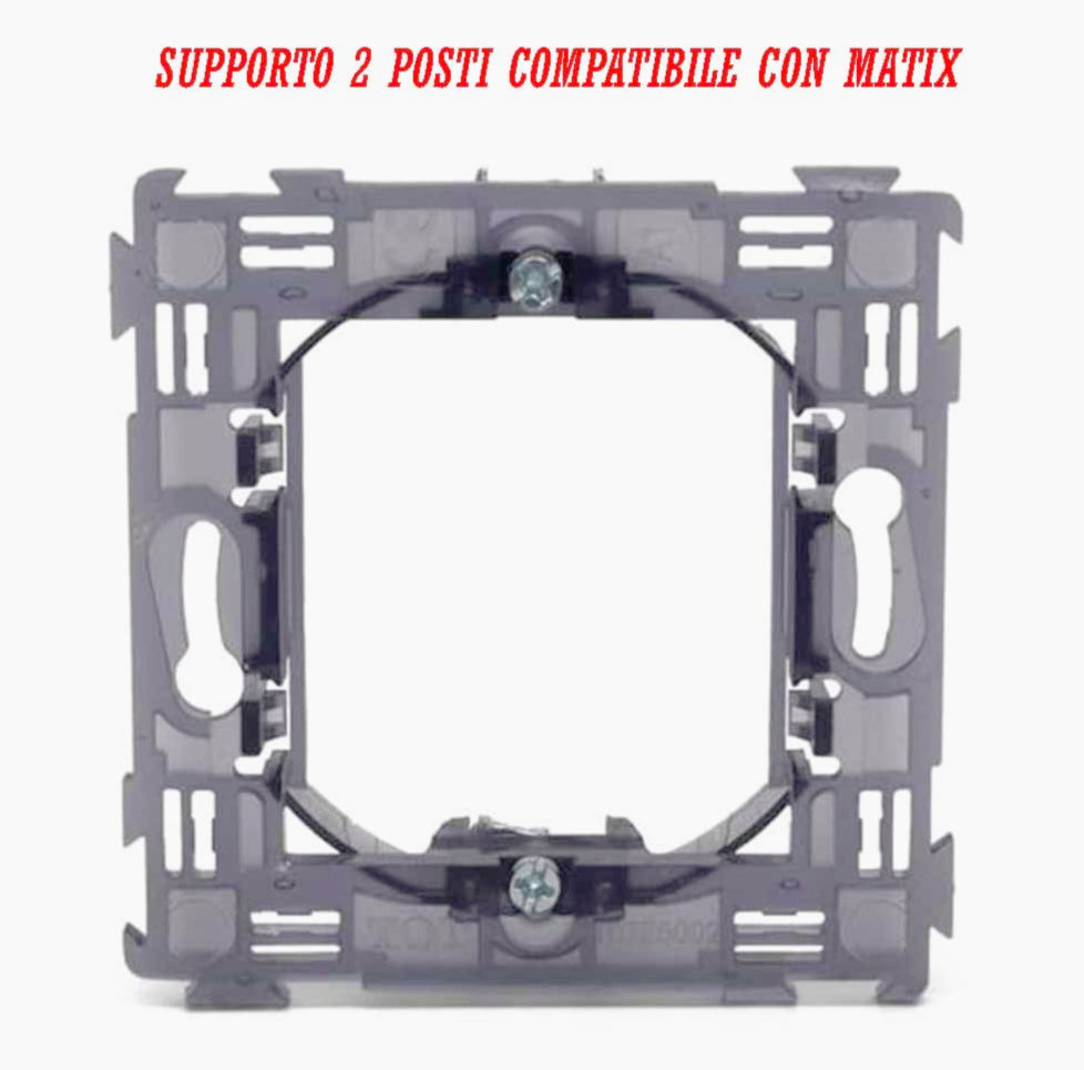 Supporto modulo per placche 2/3/4/7 posti – Compatibile con Matix, ideale per impianti elettrici e interruttori