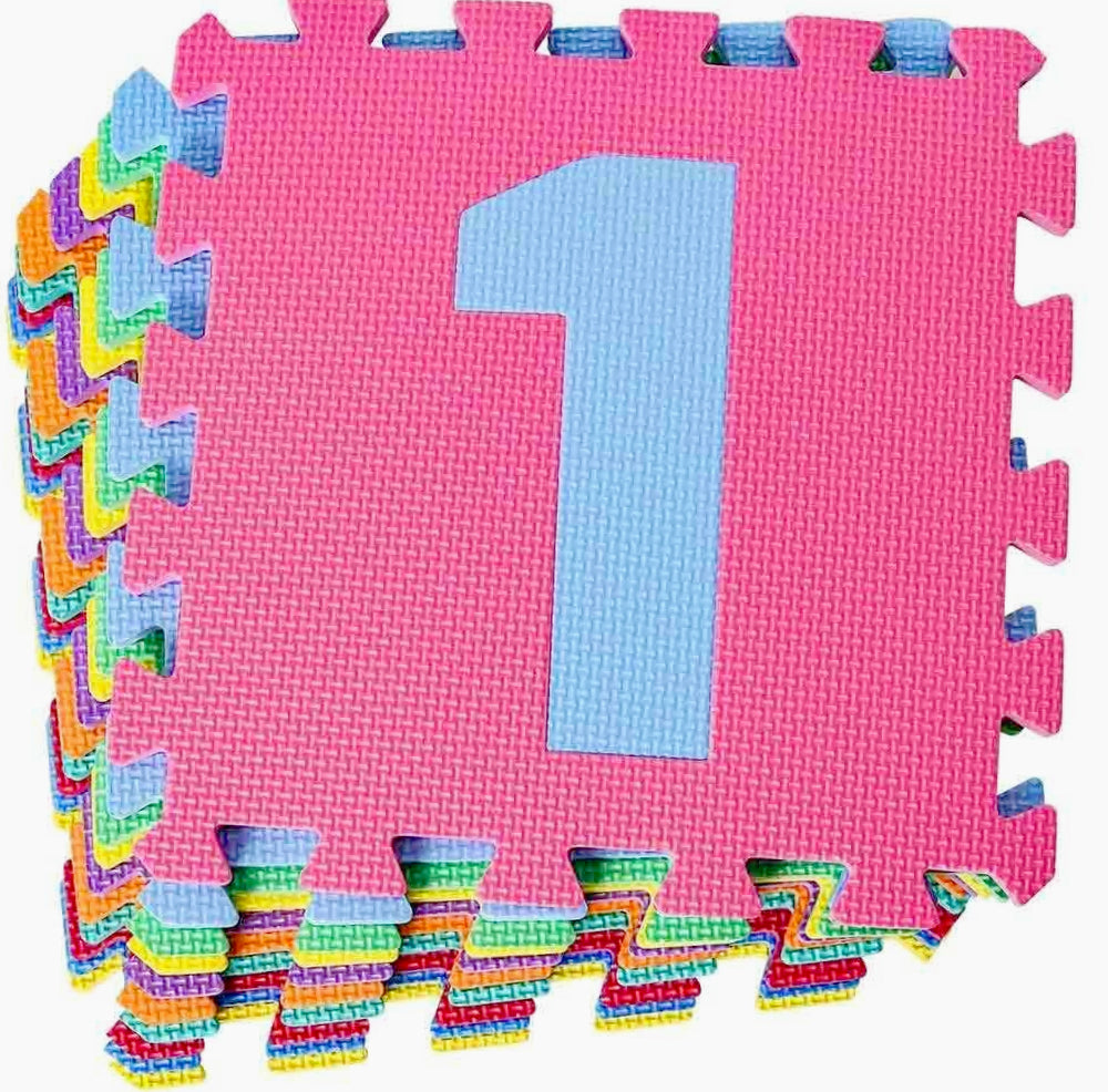 Tappeto puzzle 10 pezzi in schiuma antiurto lavabile - Gioco educativo e sicuro per bambini