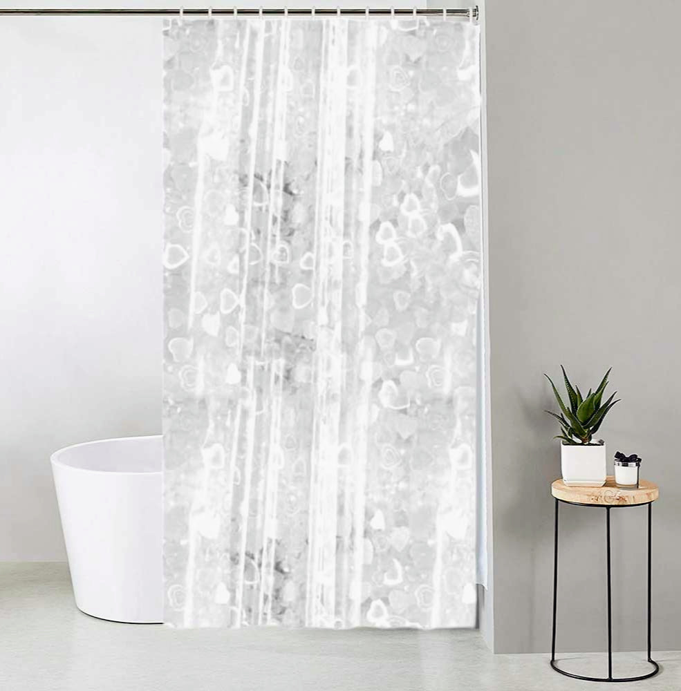 Tenda da doccia impermeabile in PVC – 200×180 cm, 12 ganci, motivo 3D con cuori