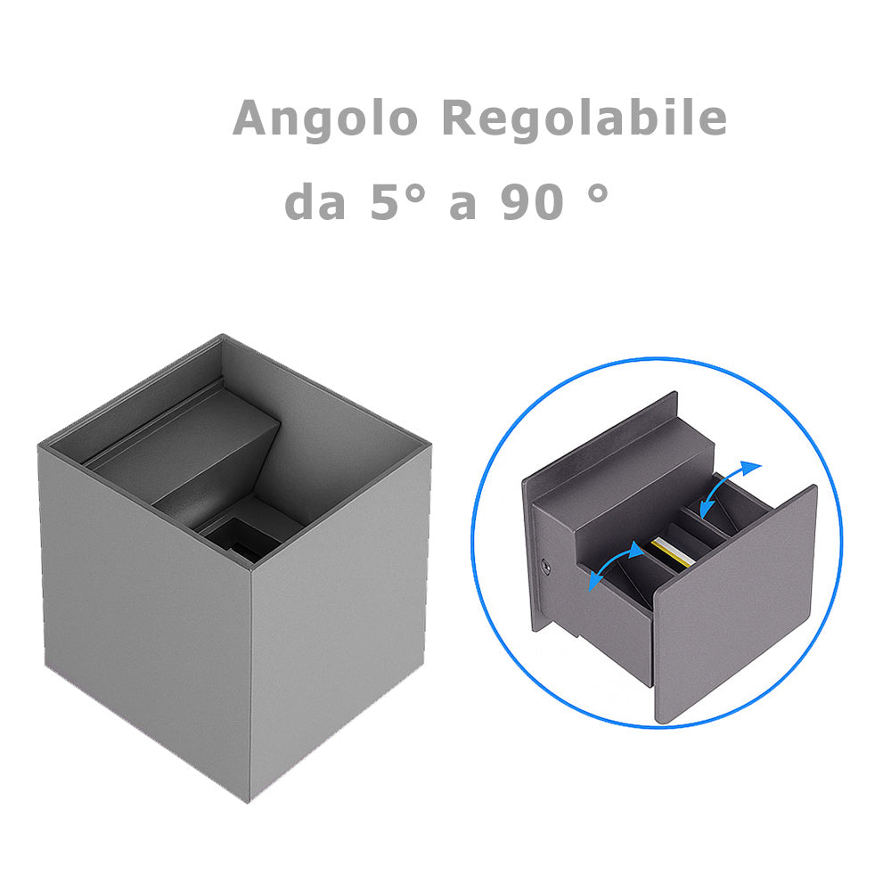 Applique a parete LED tecnologia CCT 12 W doppia emissione luce IP65 - ambraled