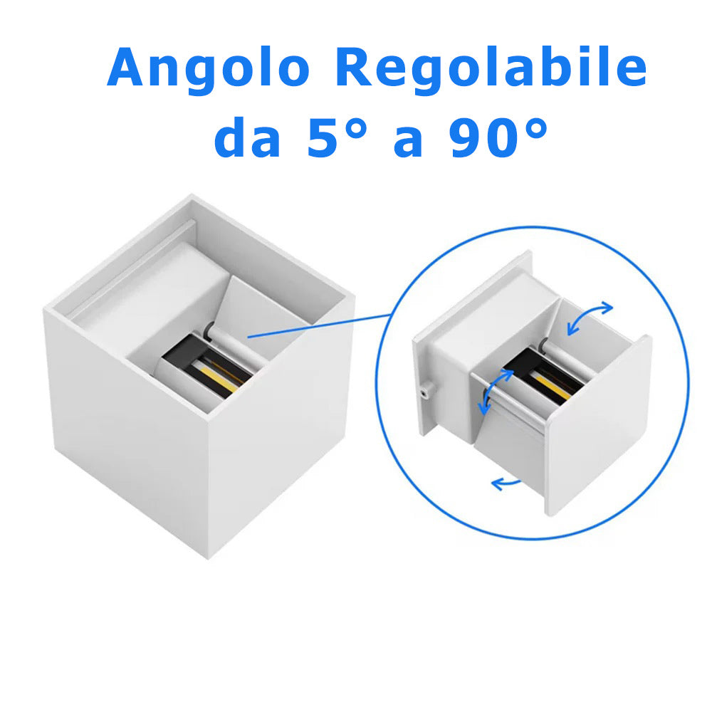 Applique a parete LED tecnologia CCT 12 W doppia emissione luce IP65 - ambraled