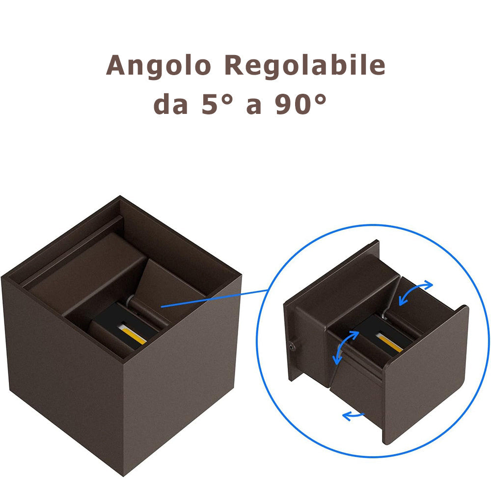 Applique a parete LED tecnologia CCT 12 W doppia emissione luce IP65 - ambraled