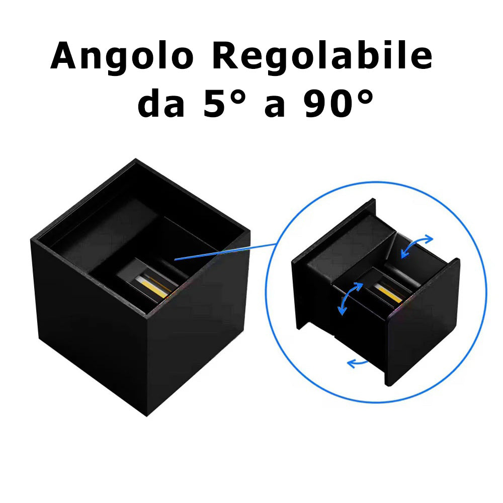 Applique a parete LED tecnologia CCT 12 W doppia emissione luce IP65 - ambraled