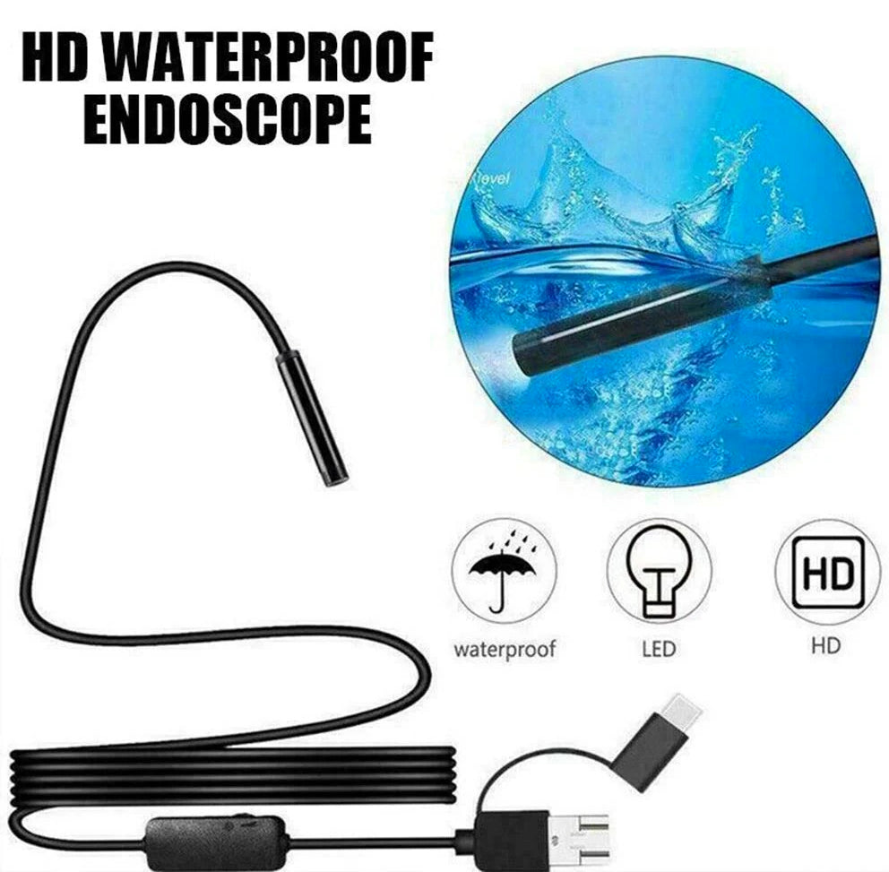 Telecamera endoscopica Android Type-C 10m 6 LED impermeabile - Ispezione con App e smartphone