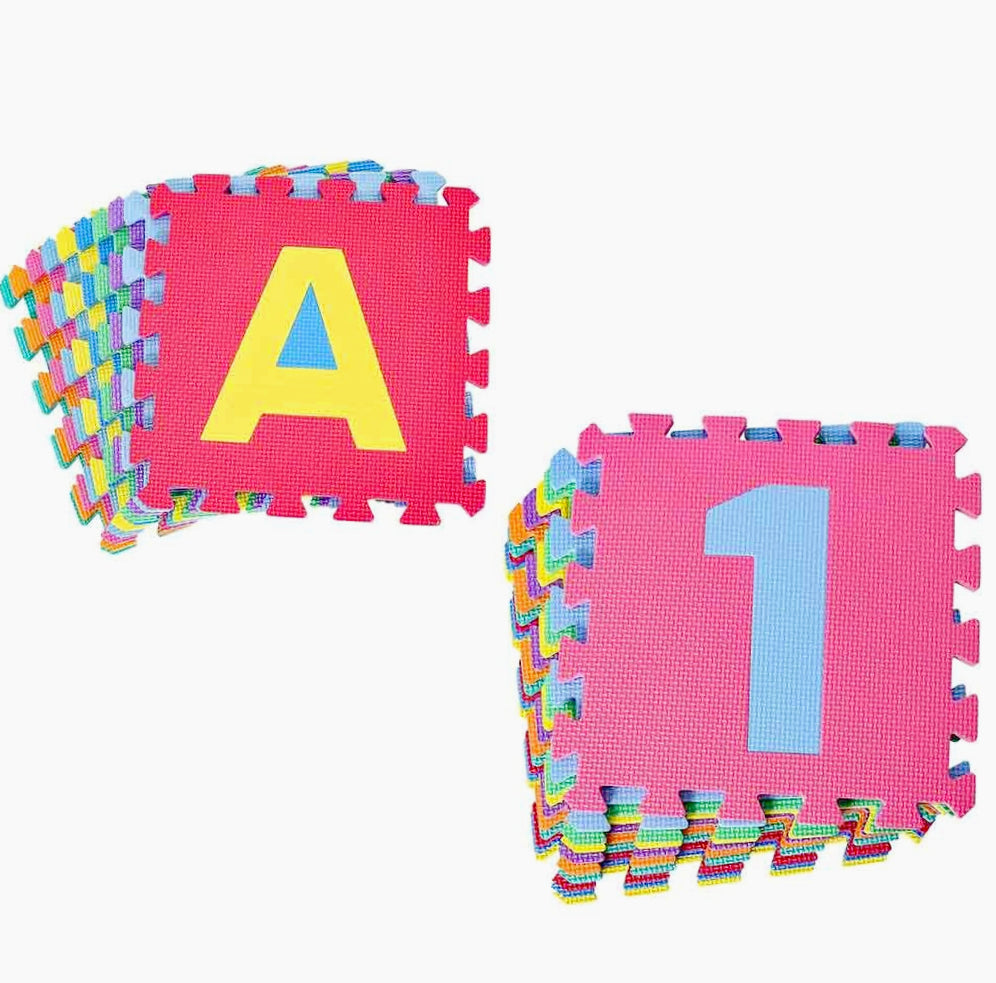 Tappeto puzzle 10 pezzi in schiuma antiurto lavabile - Gioco educativo e sicuro per bambini