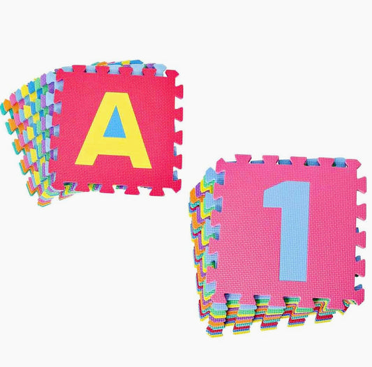 Tappeto puzzle 10 pezzi in schiuma antiurto lavabile - Gioco educativo e sicuro per bambini