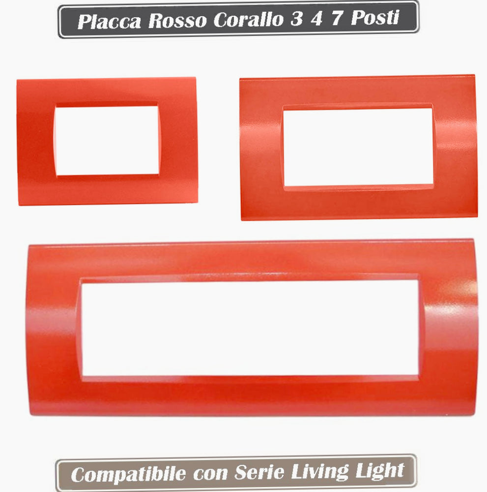Placchetta Corallo 3-7 Posti – Compatibile con Living Light Cassetta 503
