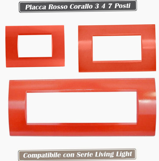 Placchetta Corallo 3-7 Posti – Compatibile con Living Light Cassetta 503