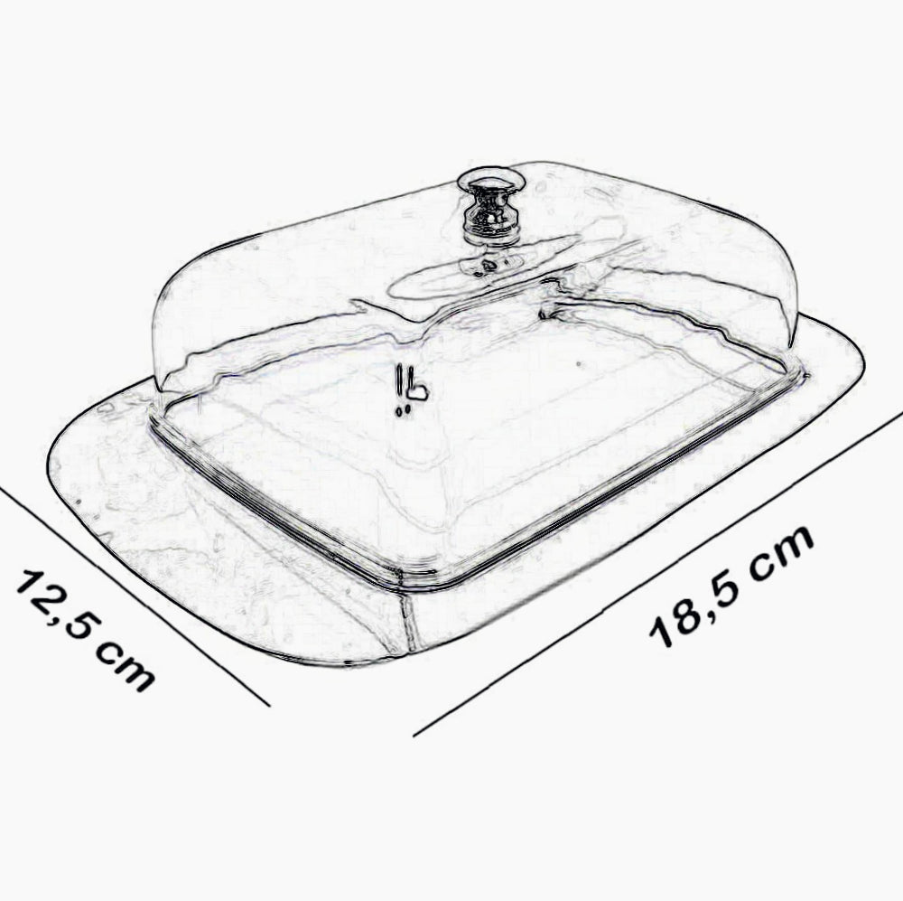 Vassoio porta burro in alluminio con coperchio e contenitore – Pratico e elegante per tavola