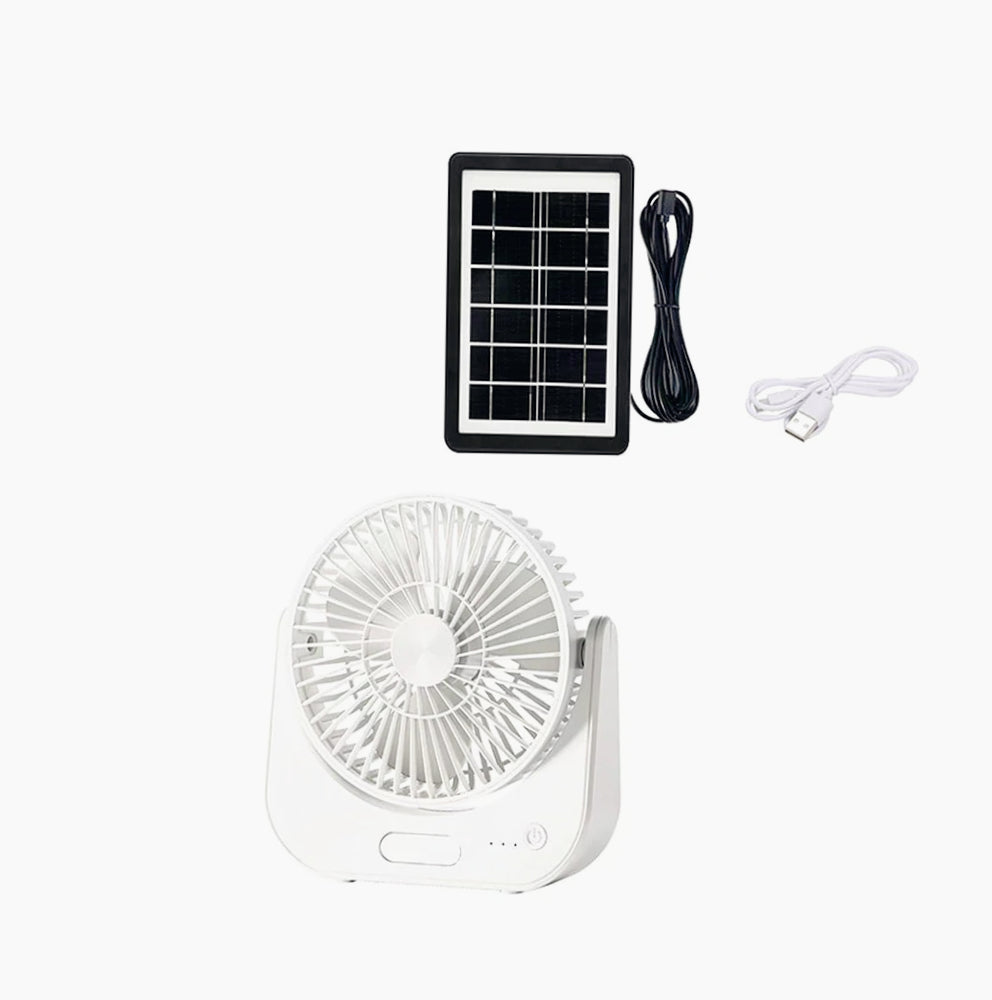 Ventilatore con pannello solare 3 velocità – Ricaricabile, ecologico e silenzioso