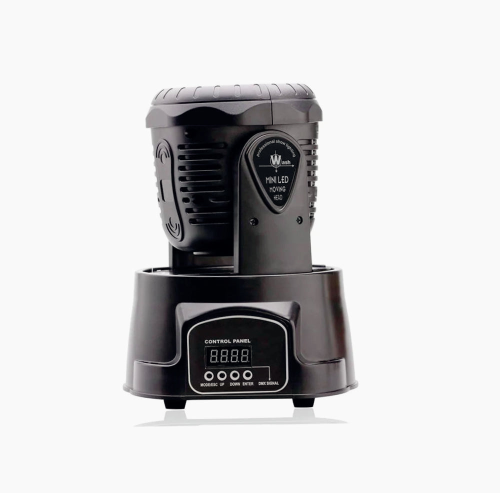 Testa mobile LED RGB – Rotante, strobo, funzione DMX, 9/14 canali, sensore suono e luce