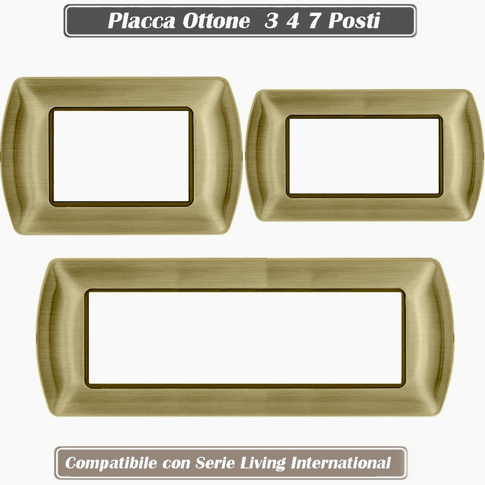 Placchetta Ottone 3-7 Posti – Compatibile con Living International