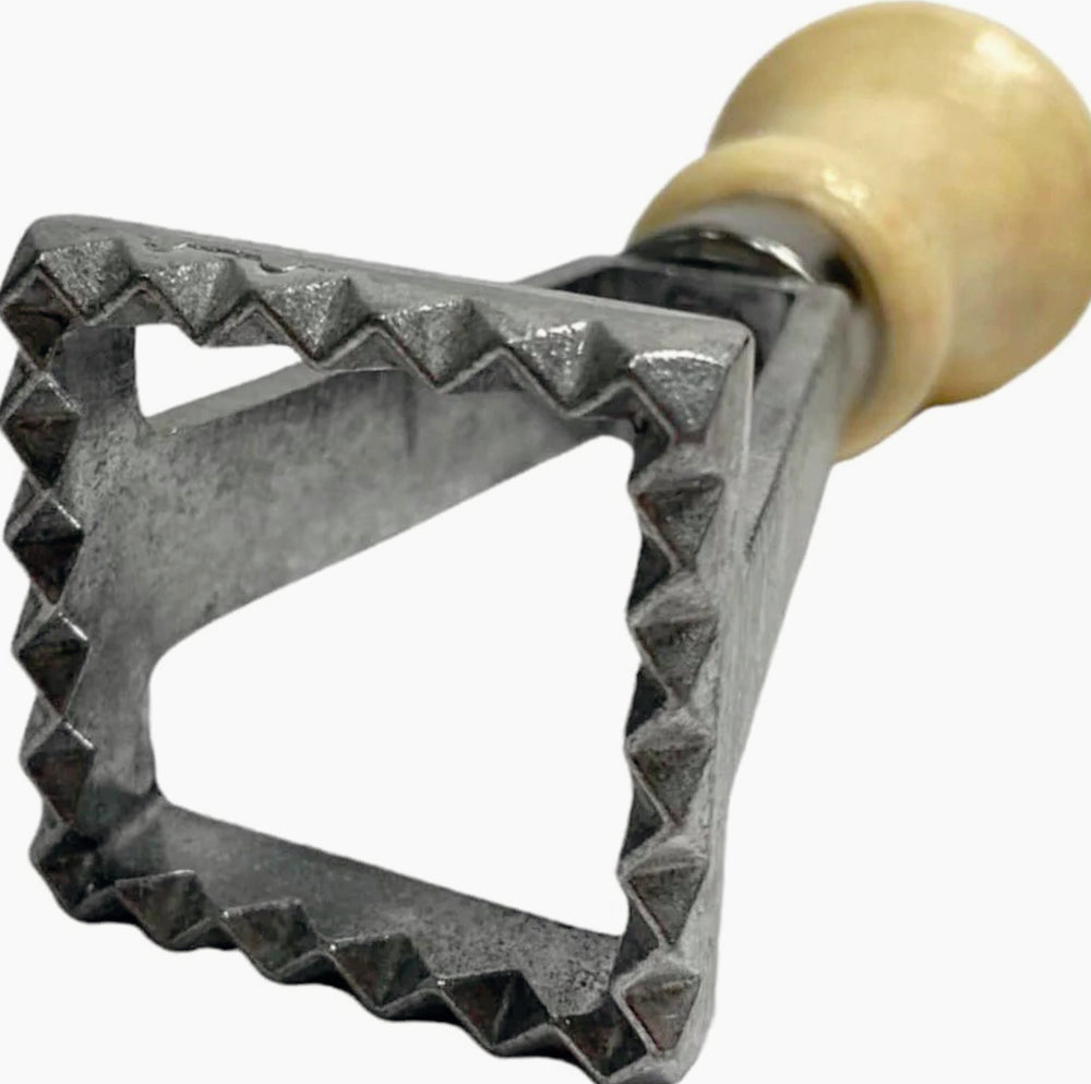 Stampo per ravioli in alluminio con manico in legno – Format: 7x7 cm e 3,5x3,5 cm