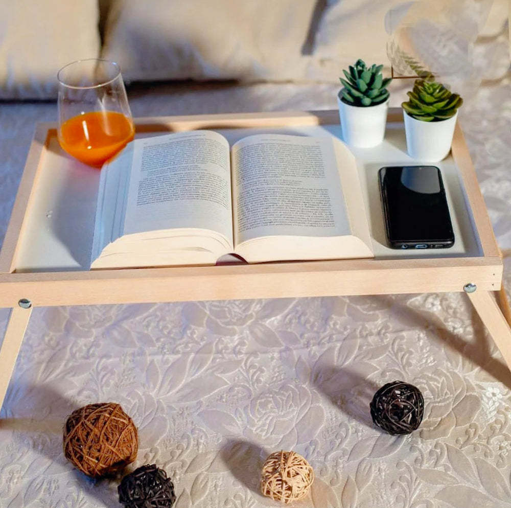 Vassoio colazione da letto o tavolino – Con gambe richiudibili in legno