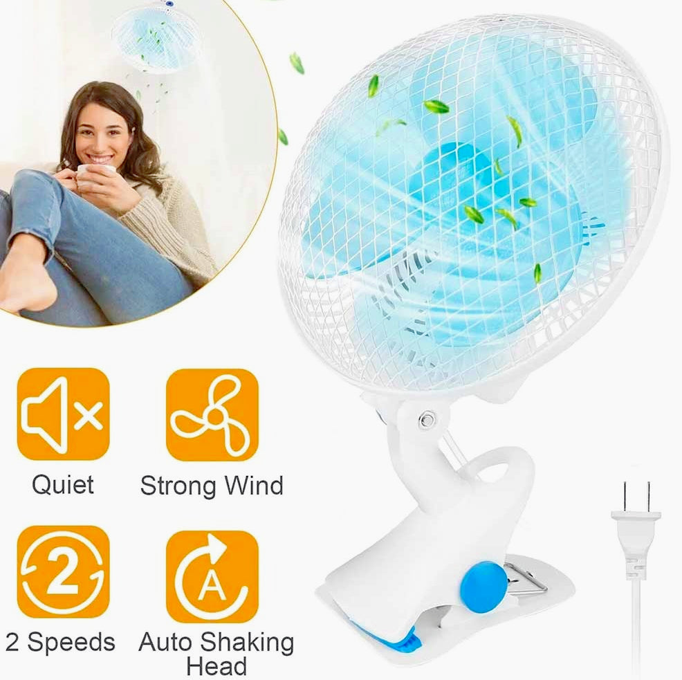 Ventilatore da tavolo a 2 velocità 30W – Oscillante con 3 pale, ideale per raffreddamento personale