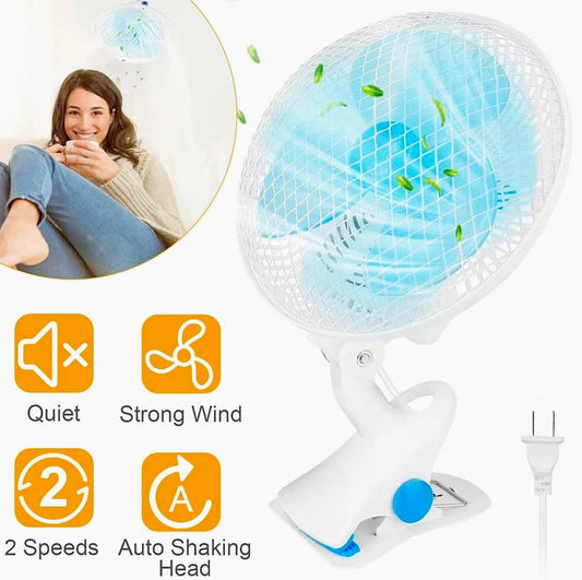 Ventilatore da tavolo a 2 velocità 30W – Oscillante con 3 pale, ideale per raffreddamento personale