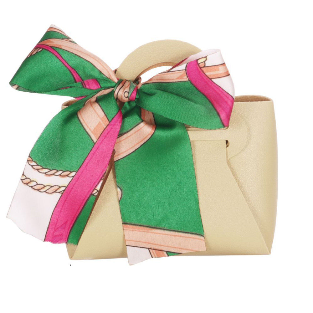 6 bomboniere a forma di borsetta con foulard portaconfetti per eventi - ambraled