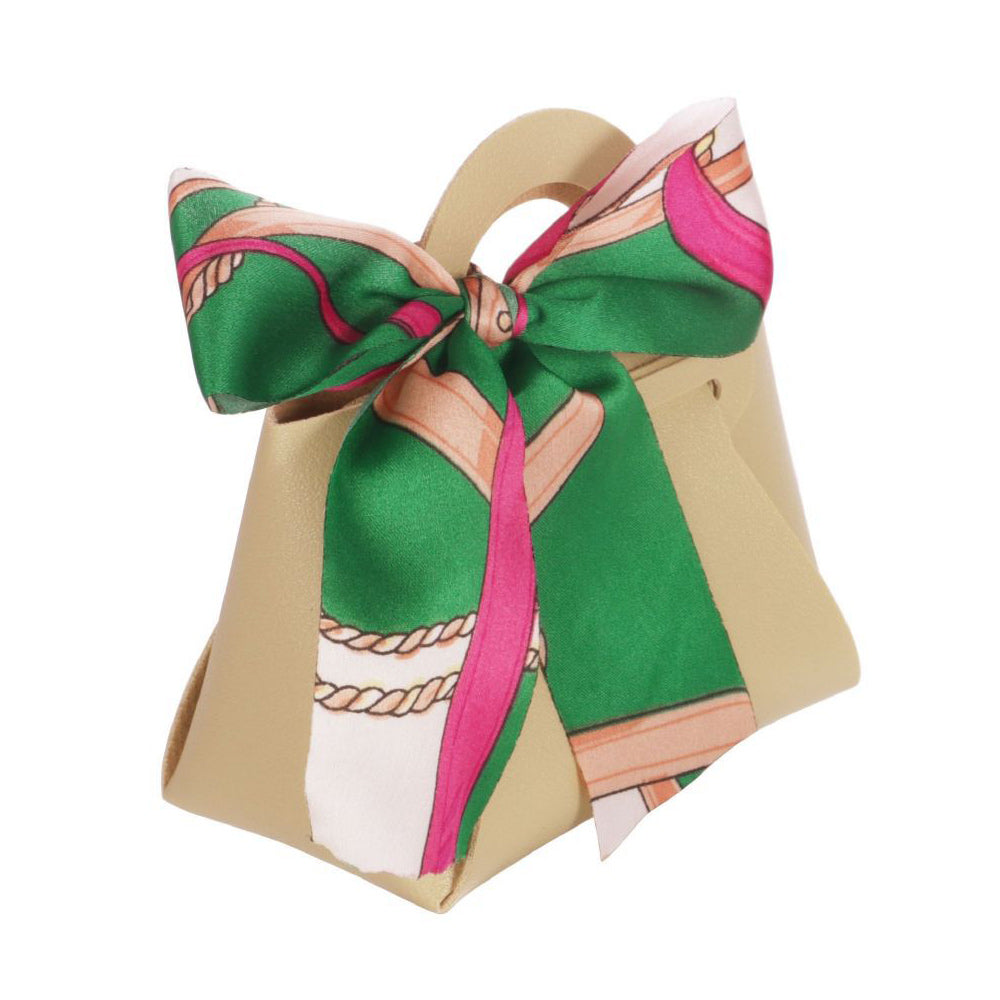 6 bomboniere a forma di borsetta con foulard portaconfetti per eventi - ambraled