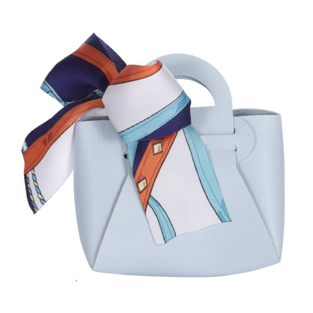 6 bomboniere a forma di borsetta con foulard portaconfetti per eventi - ambraled