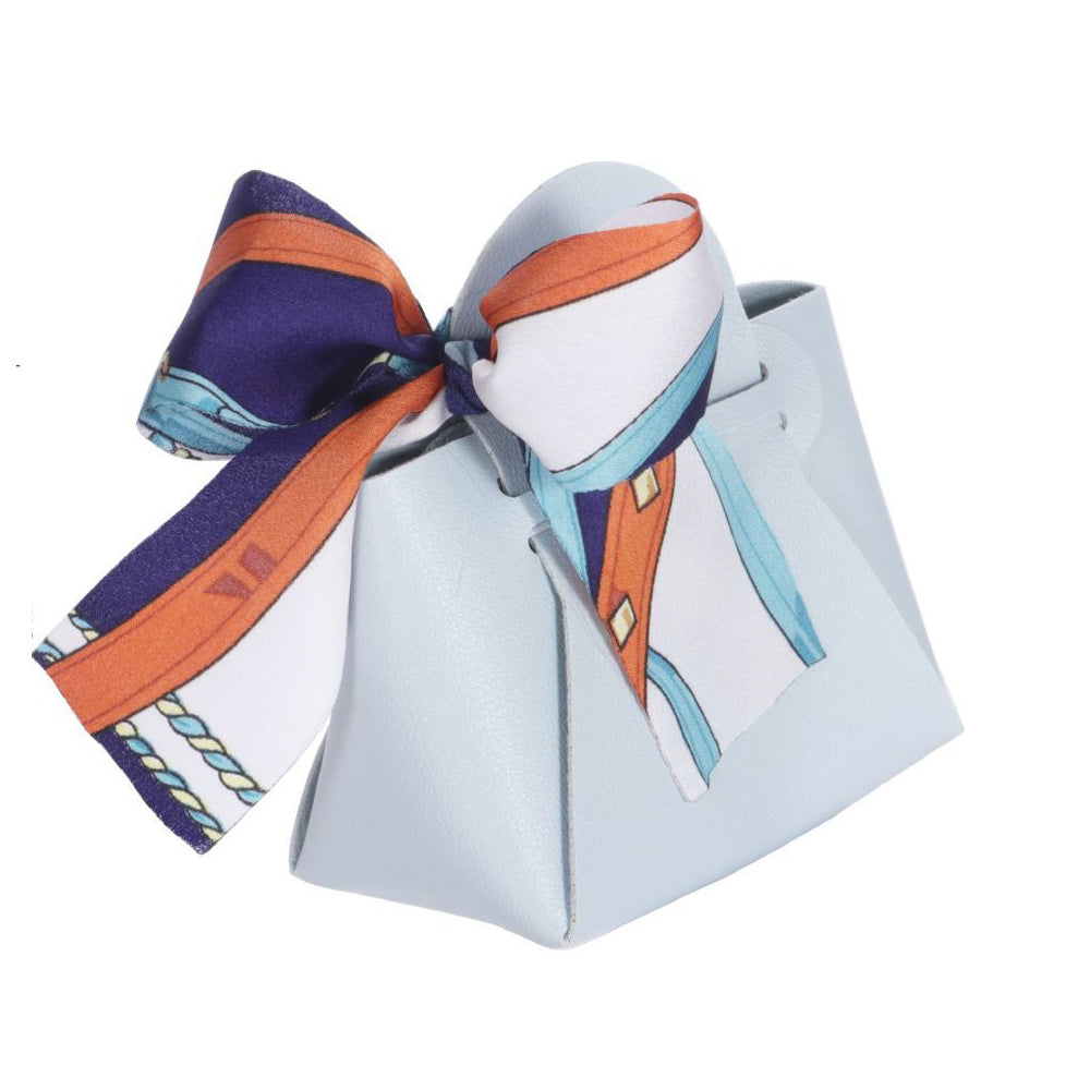 6 bomboniere a forma di borsetta con foulard portaconfetti per eventi - ambraled