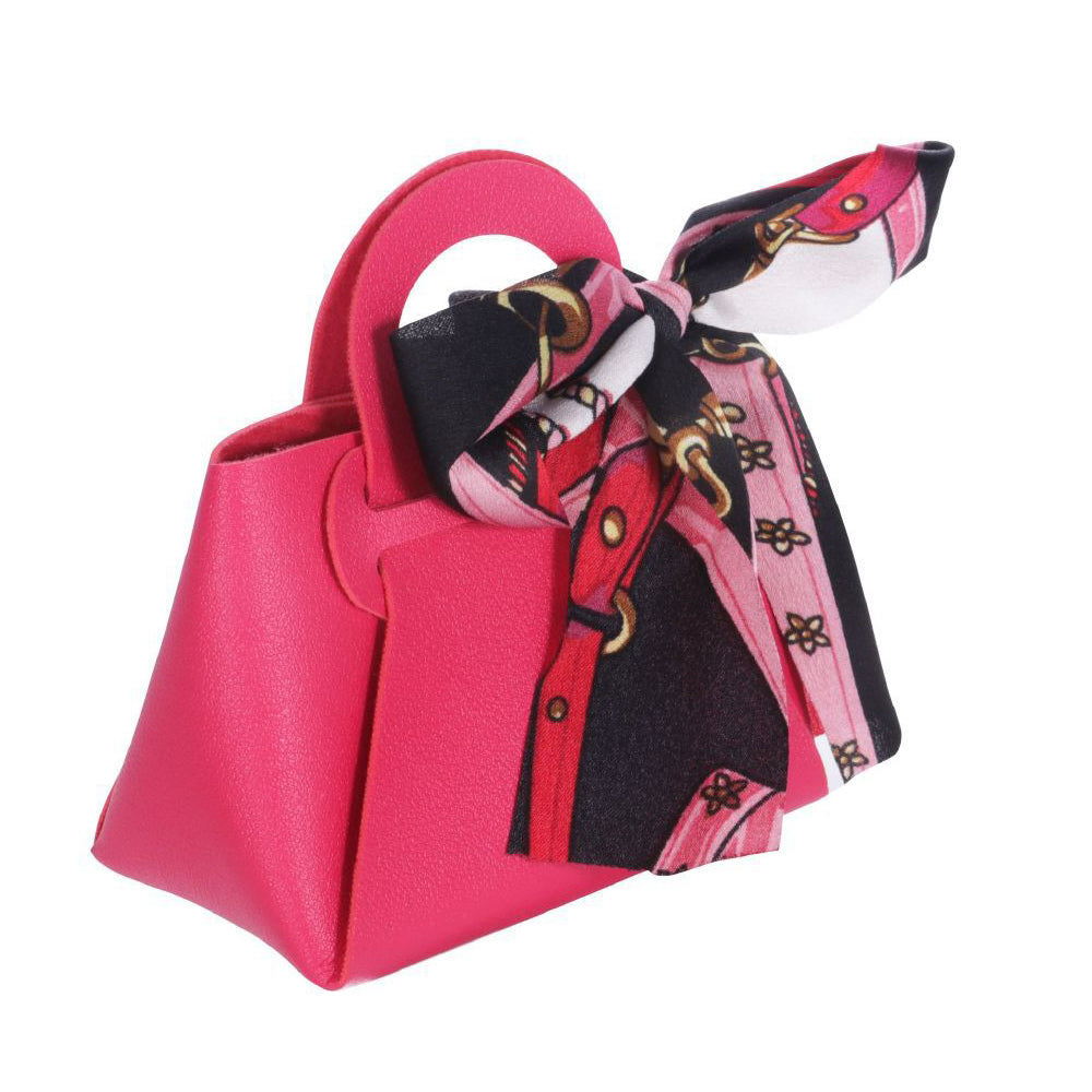 6 bomboniere a forma di borsetta con foulard portaconfetti per eventi - ambraled