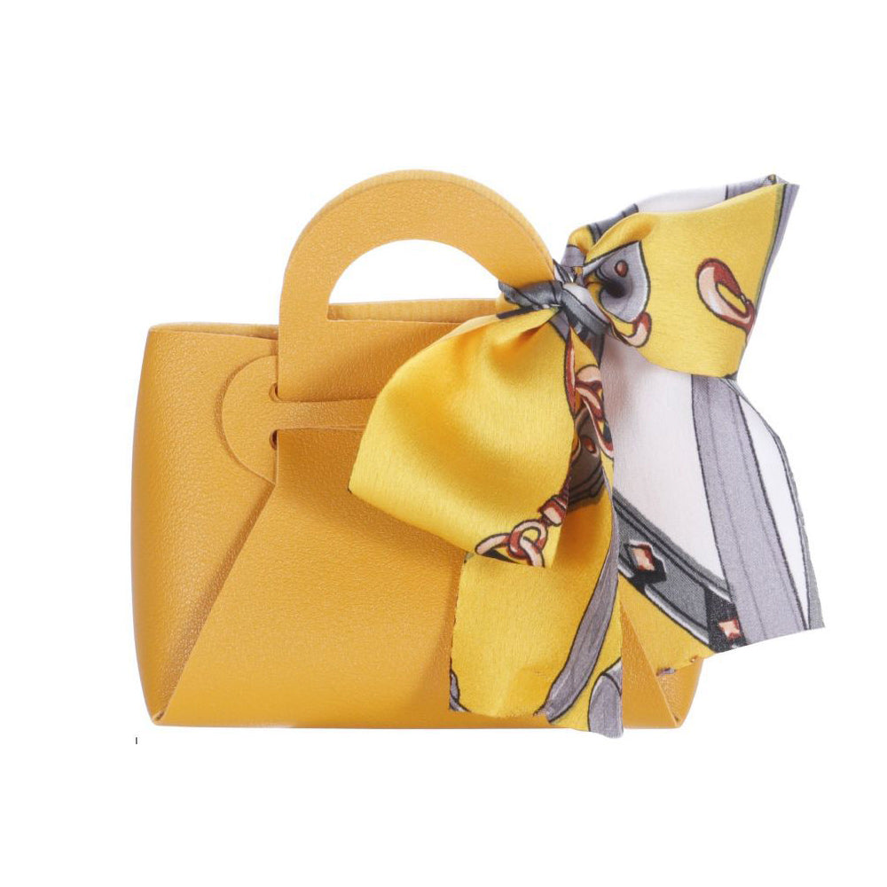 6 bomboniere a forma di borsetta con foulard portaconfetti per eventi - ambraled