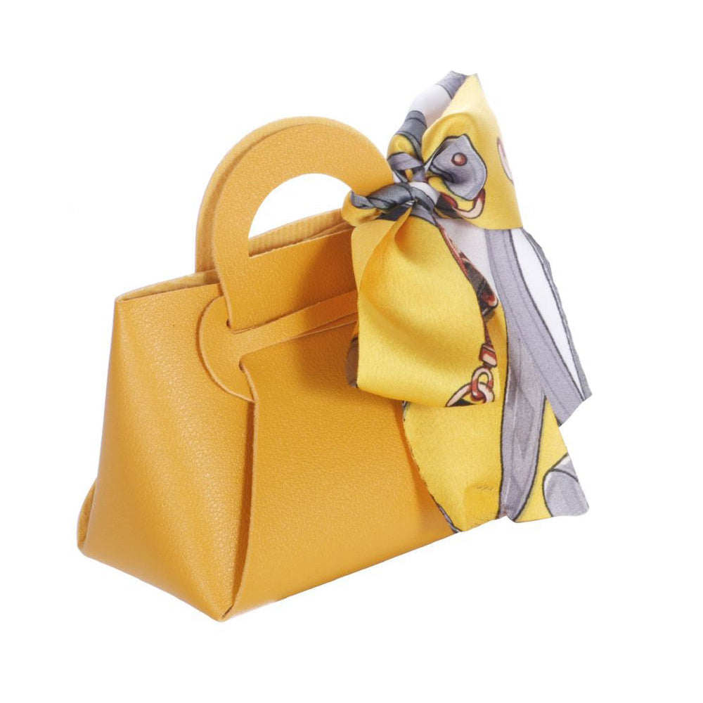 6 bomboniere a forma di borsetta con foulard portaconfetti per eventi - ambraled