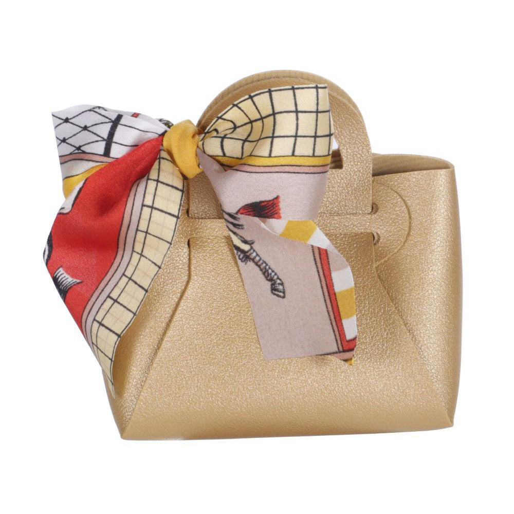 6 bomboniere a forma di borsetta con foulard portaconfetti per eventi - ambraled
