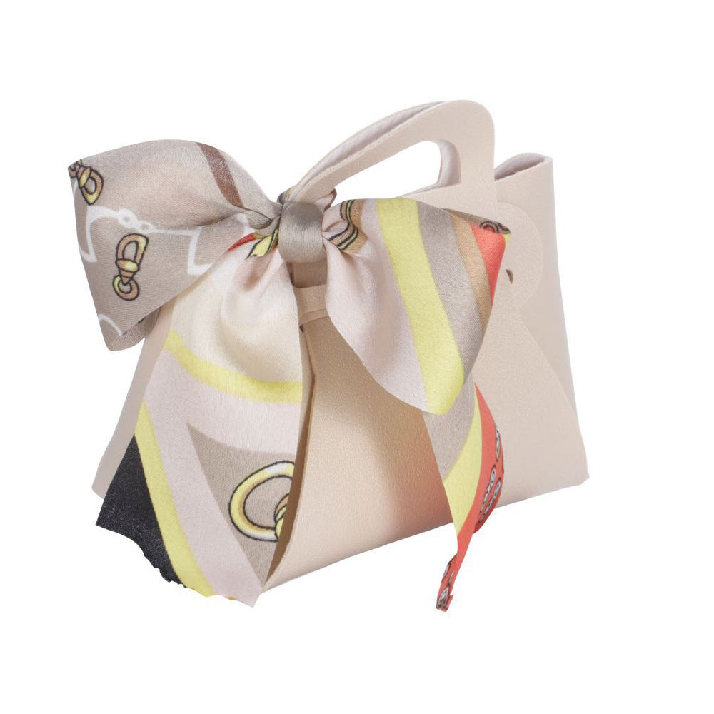 6 bomboniere a forma di borsetta con foulard portaconfetti per eventi - ambraled