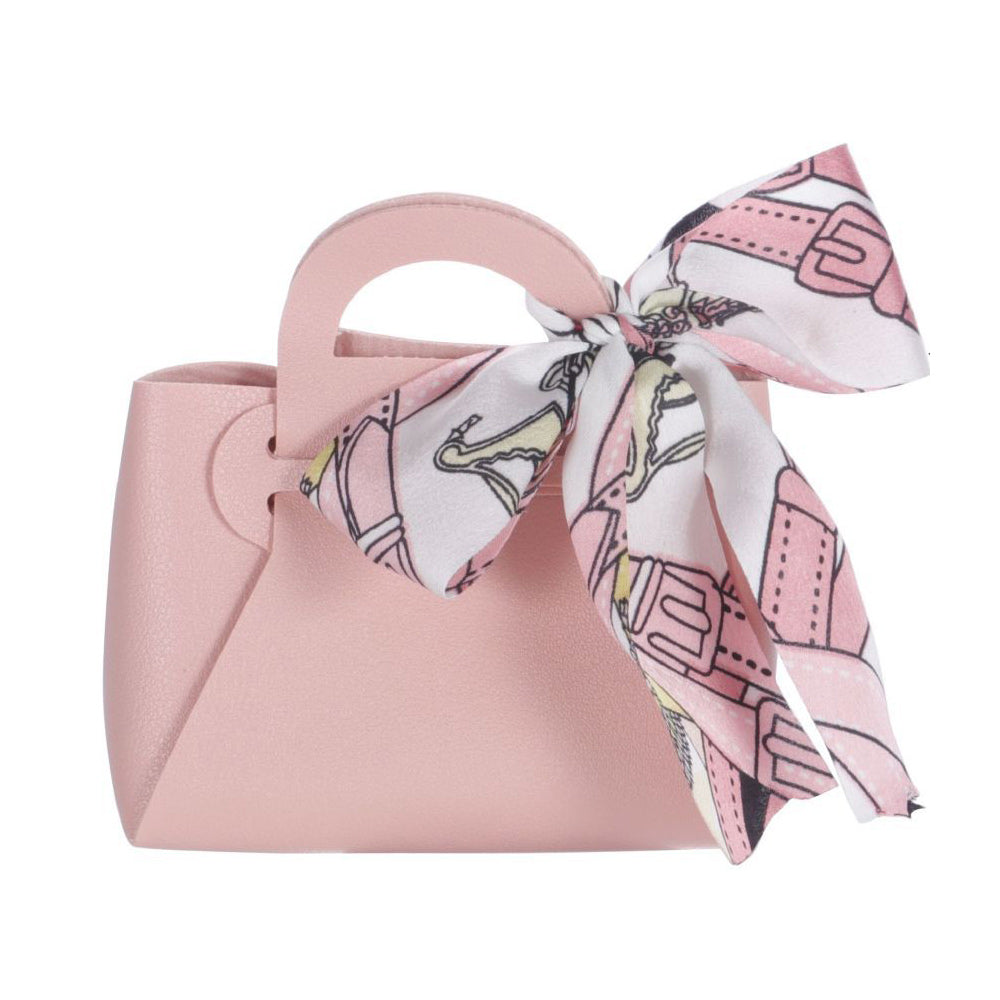 6 bomboniere a forma di borsetta con foulard portaconfetti per eventi - ambraled