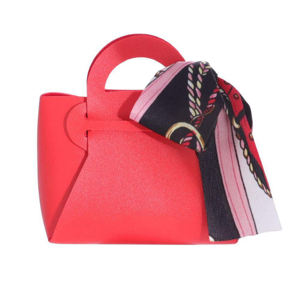 6 bomboniere a forma di borsetta con foulard portaconfetti per eventi - ambraled