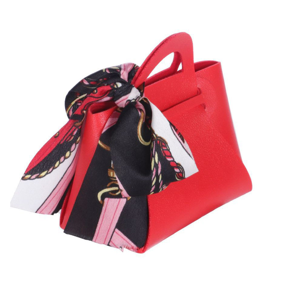 6 bomboniere a forma di borsetta con foulard portaconfetti per eventi - ambraled