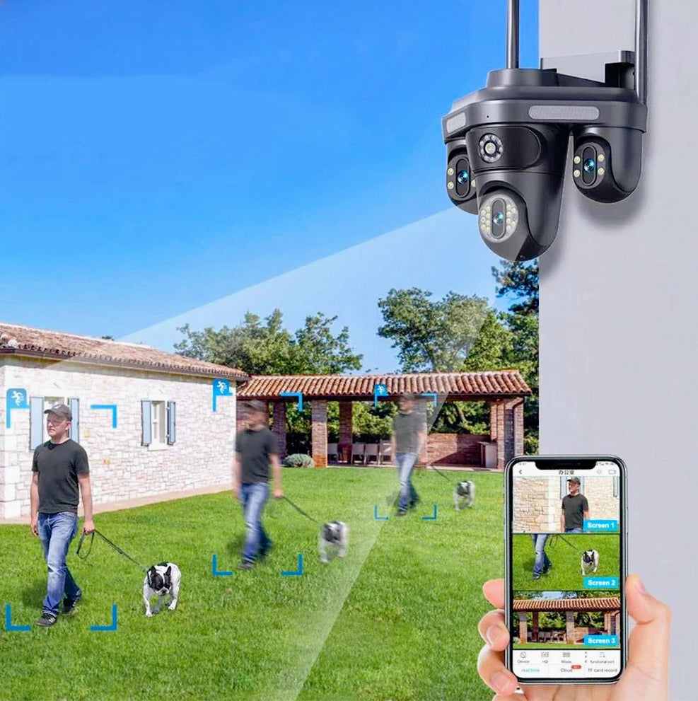 Telecamera Wi-Fi 4 obiettivi – 1 fisso + 3 motorizzati, zoom 10X, 4MP (Full HD+)