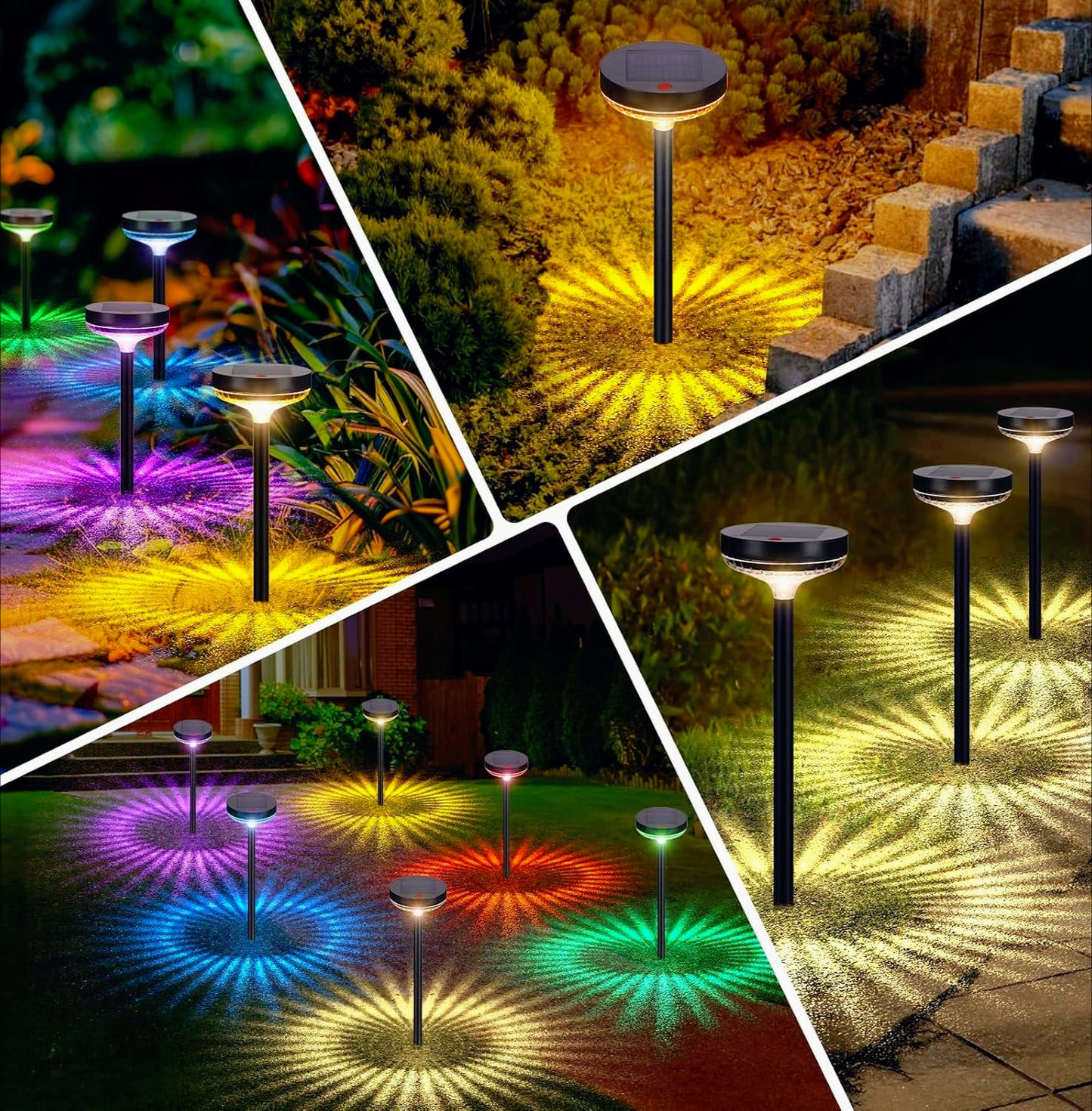 Picchetto led con pannello solare RGB + warmwhite luce decorativa IP54